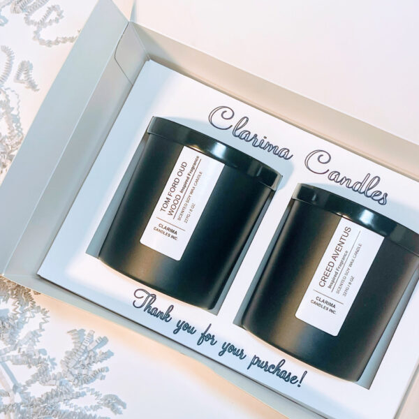 Tom Ford Oud & Creed Aventus Candles 8oz Gift Box–2 (Inspired Fragrances)